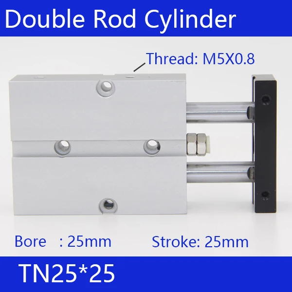 

TN25*25 Free shipping 25mm Bore 25mm Stroke Compact Air Cylinders TN25X25-S Dual Action Air Pneumatic Cylinder