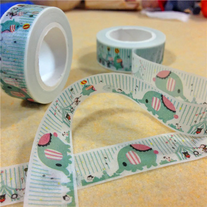 Лента Клейкая декоративная в японском стиле для скрапбукинга 1 5 см | Канцтовары