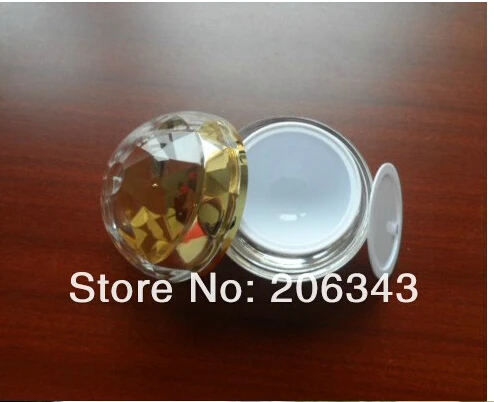 Золотой акриловый флакон для крема в форме шара 15 г косметический контейнер