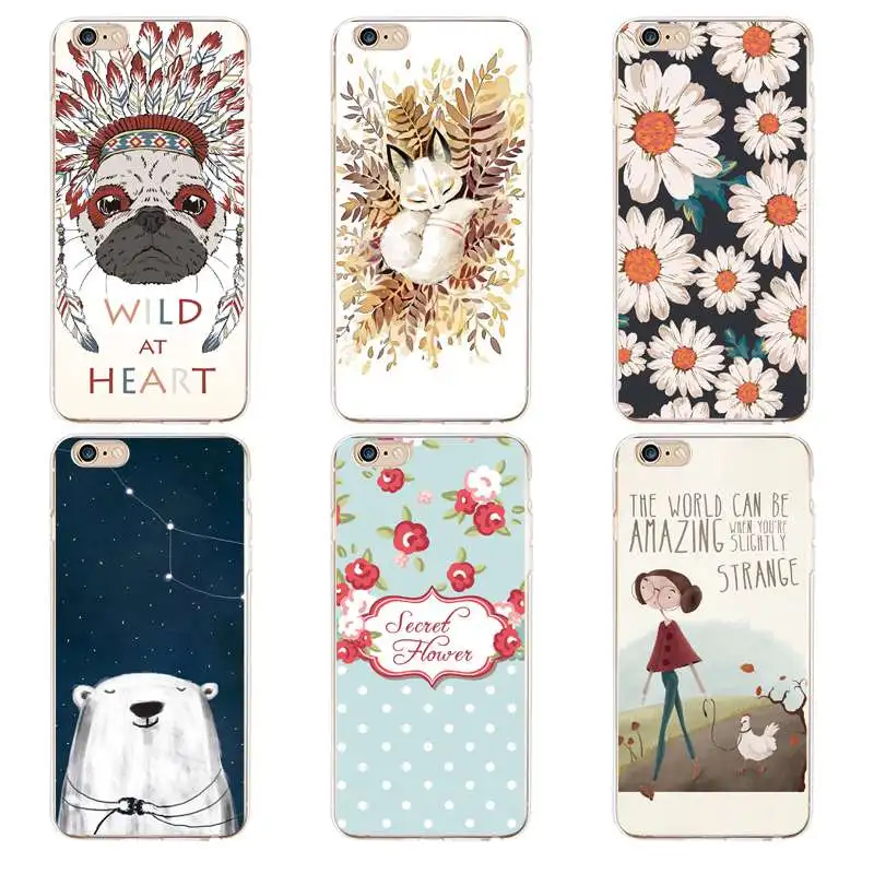 Модный мягкий прозрачный чехол из ТПУ для iPhone 4/4S 5 5S 6 6plus 7 8plus x бесплатная доставка