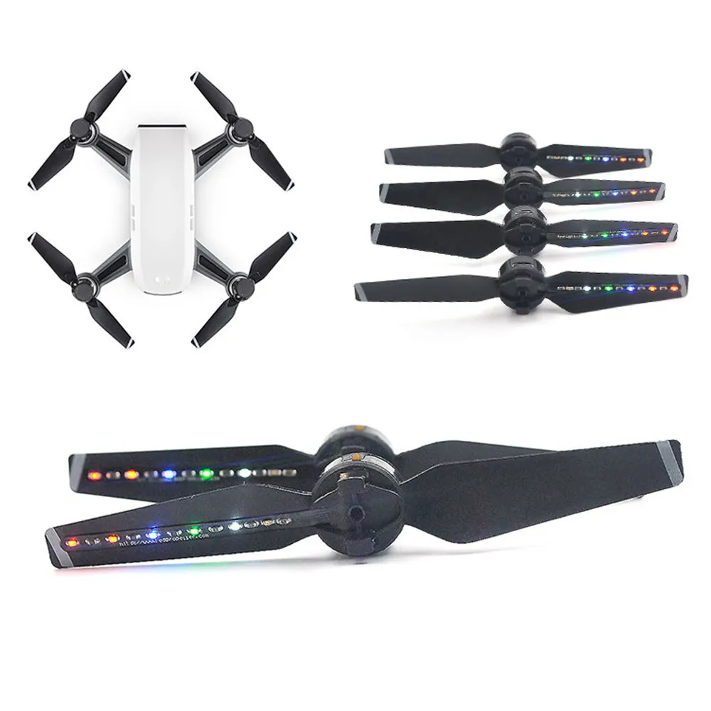 2 пары Spark светодиодный Flash винты лезвия реквизит Перезаряжаемые для дрона DJJ Spark 20J Перевозка груза падения