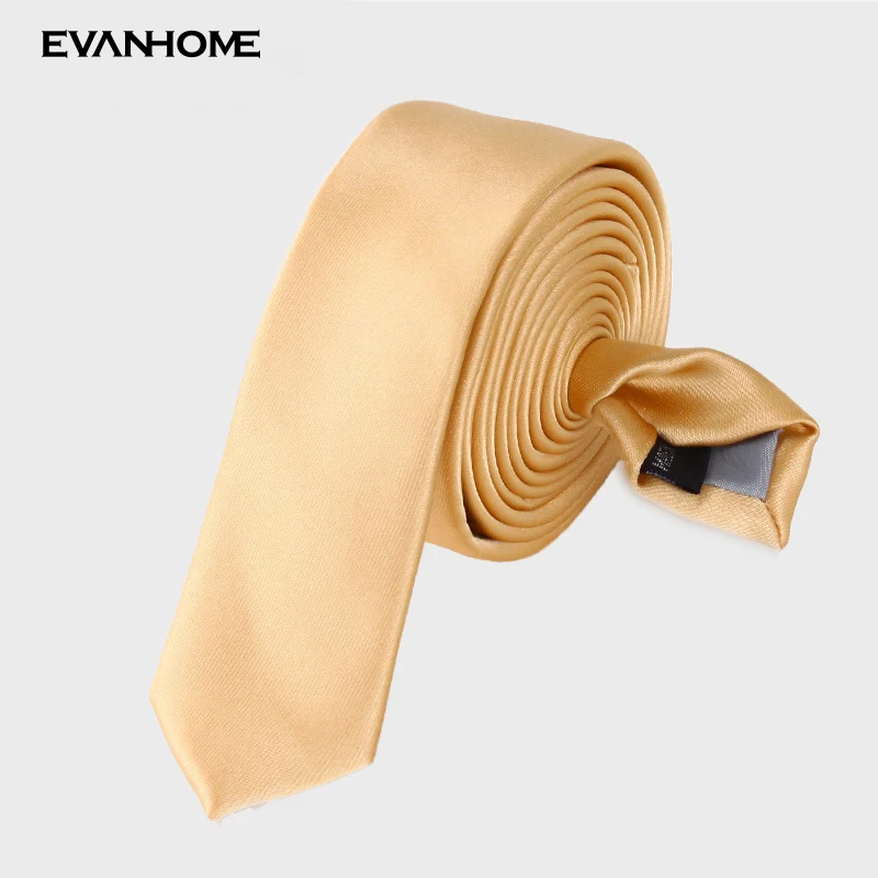 

2019 New Arrivals Fashion Men Tie Wedding Groom Party Solid Color Slim Narrow 3.5CM Neckties Causal Ties for Men with Box