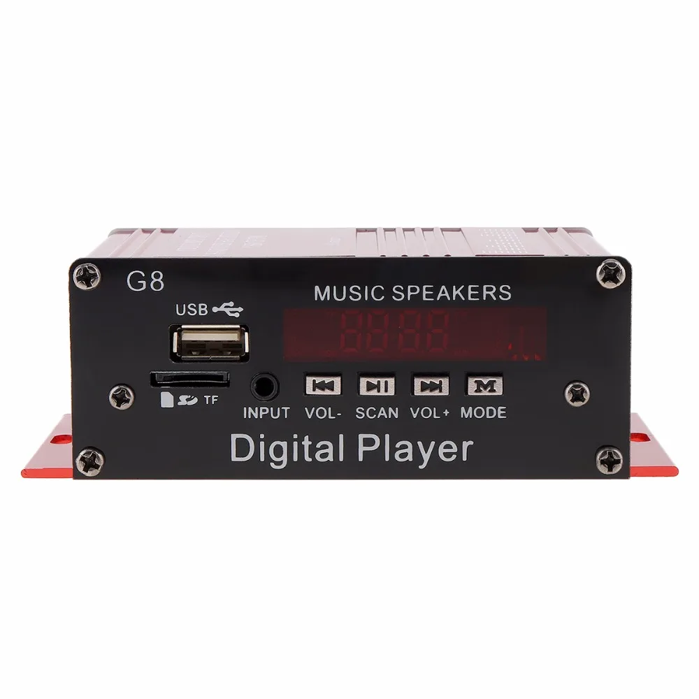 G8 2CH Bluetooth Car Audio Power Amplifier FM Radio Player Support SD / USB DVD MP3 with Remote Controller |