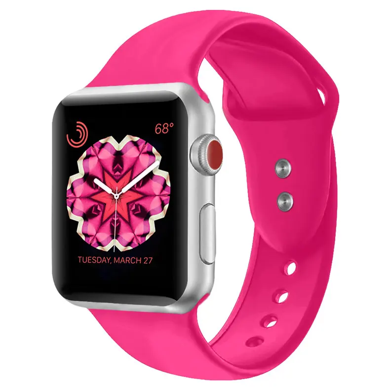 Силиконовый ремешок для Apple Watch 42 мм 38 мм iwatch 4 ремешка 44 мм 40 мм браслет с двойной пряжкой ремешок для часов Apple watch 4 3 2 1