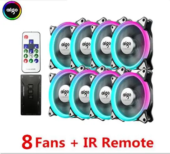 8 fanARcontroller. AIGO C3 C5 RGB Вентилятор Кулер 120 мм вентилятор 12 В для компьютерного корпуса ИК пульт дистанционного управления многоцветные вентиляторы кулера - Цвет лезвия: 8 fanARcontroller.