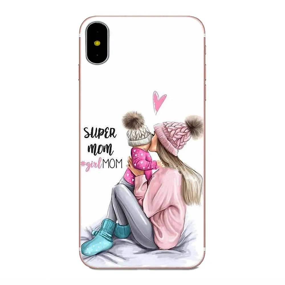 Модный ТПУ защитный чехол для мамы и дочки Galaxy A3 A5 A7 On5 On7 2015 2016 2017 Grand Alpha G850 Core2 Prime S2