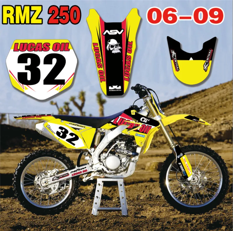 Пользовательские номерные знаки фоны графические наклейки и для SUZUKI RMZ250 RMZ 250 2006