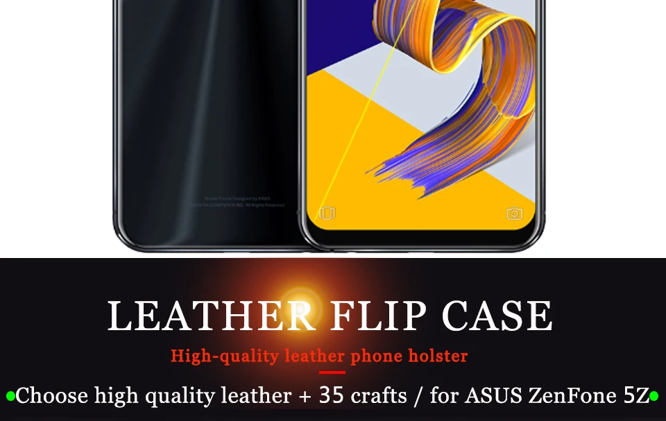 Роскошный кожаный чехол-книжка RYKKZ для ASUS ZenFone 5Z, чехол-подставка для мобильного телефона ASUS ZenFone 5 5Z ZS620KL, кожаный чехол для телефона