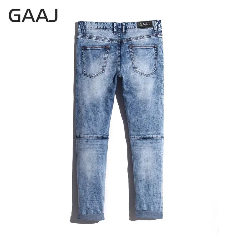 Новинка 2019 мужские джинсы высокого качества брендовые Выбеленные прямые