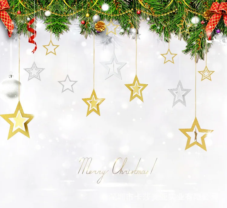 Бумаги Звезда Стене Висят Гирлянды Рождения Строка Цепи Свадьба Баннер Ручной