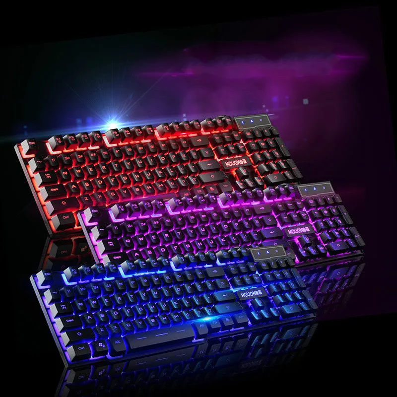 Mouow Проводная Подсветка освещенные мультимедиа эргономичная Usb игровая клавиатура для настольного компьютера ноутбука английская версия