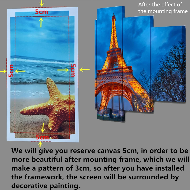 4 панели золотой мост ворота Большой HD домашний декоративный Рисунок настенная