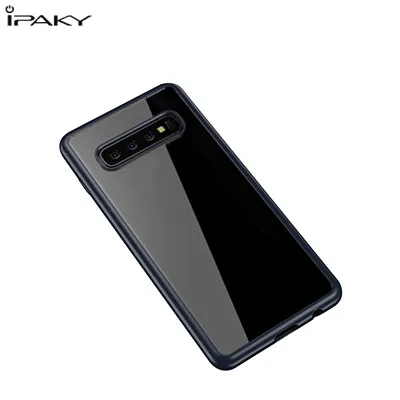 Blue Ipaky силиконовый чехол с жесткой прозрачной задней крышкой для samsung galaxy S10 Plus E S10E S8 S9 Plus Чехол galaxy Note 9 8 note8 - Цвет: Blue