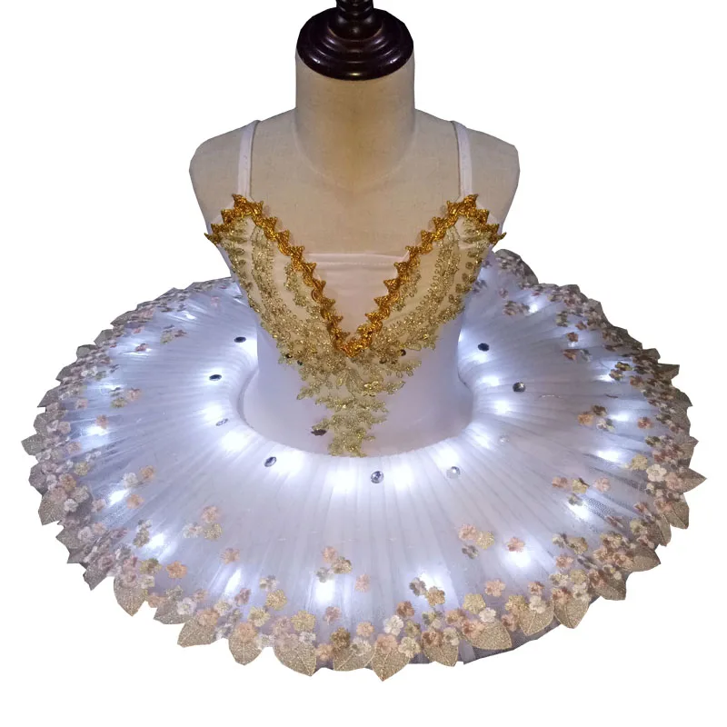 Diy светящаяся балетная юбка Одежда для танцев детей костюм маленький лебедь