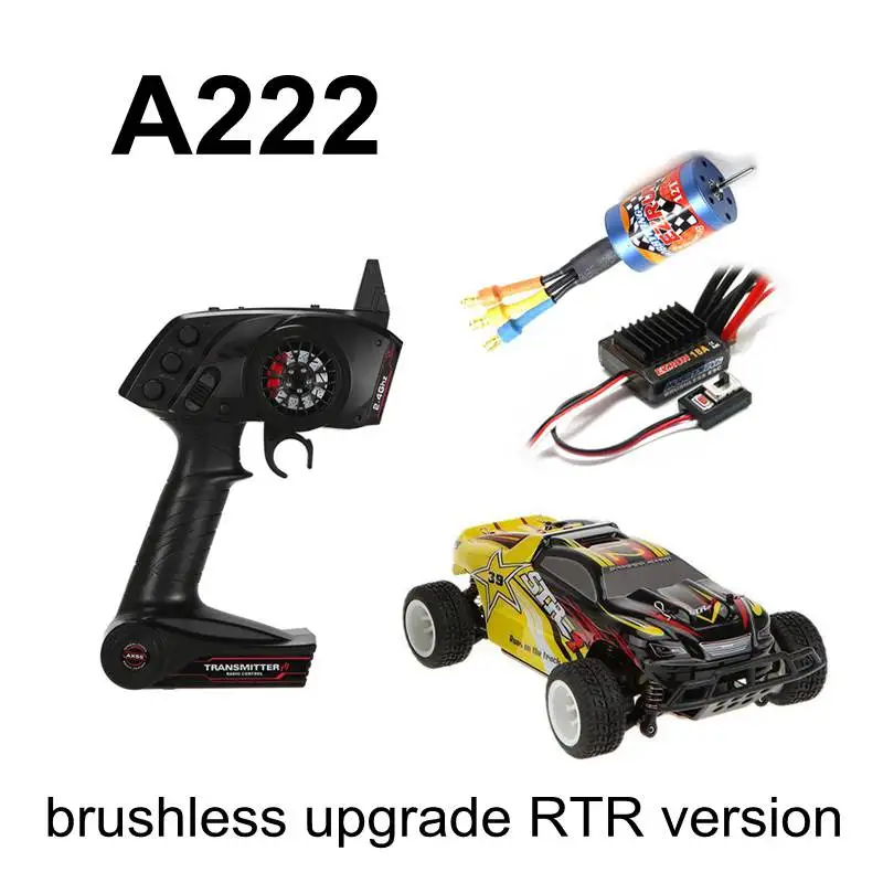 A222 brushless RTR RC WLtoys A202 A212 A222 A232 A242 A252 1:24 автомобиля ударная установка RTR бесщеточная модернизация EZRUN 2030 мотор 18A ESC AX5S 2,4 г радио - Цвет: A222 brushless RTR