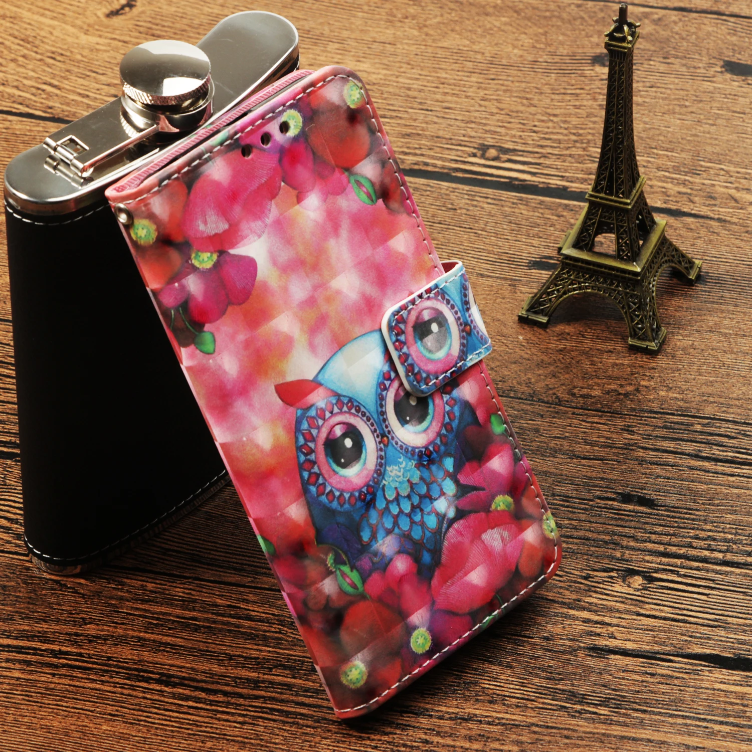 VRLucky 3D картина Единорог Сова Pattern walletflip чехол для телефона samsung S7 край S8 S9 плюс J3 J5 J7