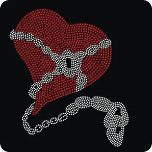 2pc/lot red Heart socks decor hot fix rhinestone transfer motifs iron on crystal transfers design patches  iron on patches