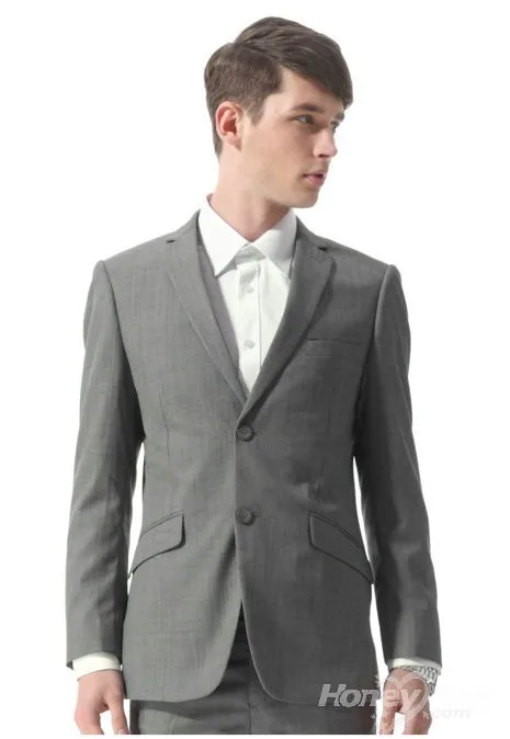 

Хит продаж 2015, модные мужские деловые костюмы, мужские свадебные костюмы, серые смокинги для жениха со штанами (пиджак + брюки + галстук)