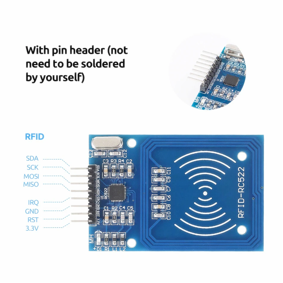 RFID модуль RC522 13 56 МГц 6 см с биркой|Интегральные схемы| |