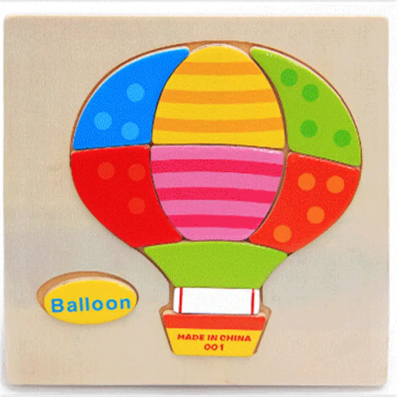 Balloon Деревянные 3D головоломки, деревянные игрушки для детей, Мультяшные животные, головоломка, интеллект, детские развивающие игрушки, игрушки - Цвет: Balloon