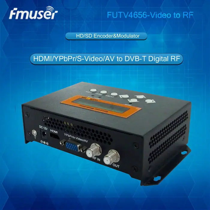 FUTV4656 DVB T/DVB C(QAM)/ATSC MPEG 4 AVC/H.264 HD энкодер модулятор (тюнер HDMI YPbPr/CVBS/S Video in RF out) USB для