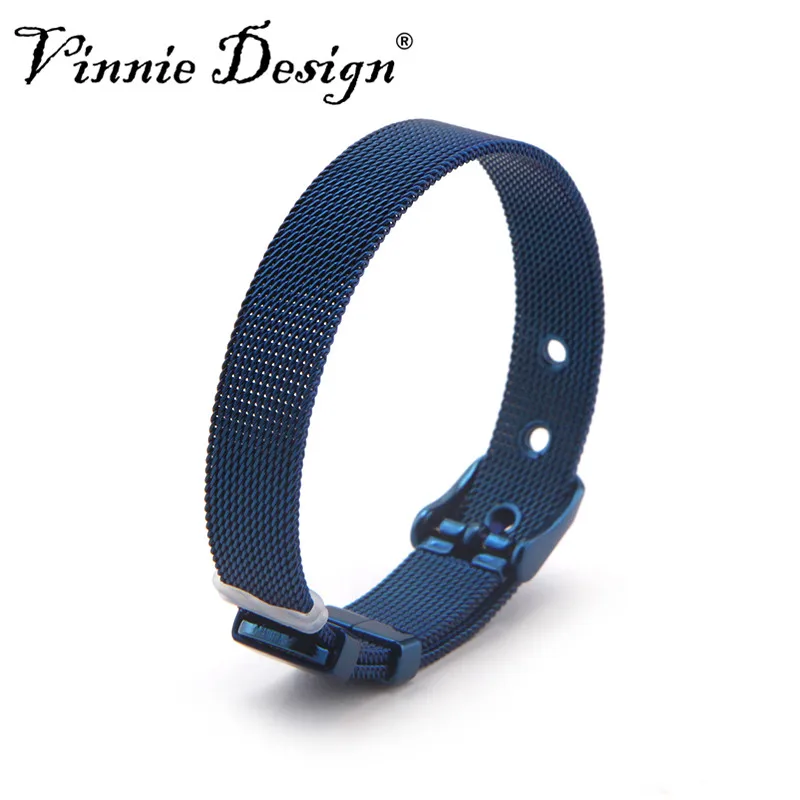 Vinnie Design Новый сетчатый Браслет из нержавеющей стали брендовые скользящие шармы