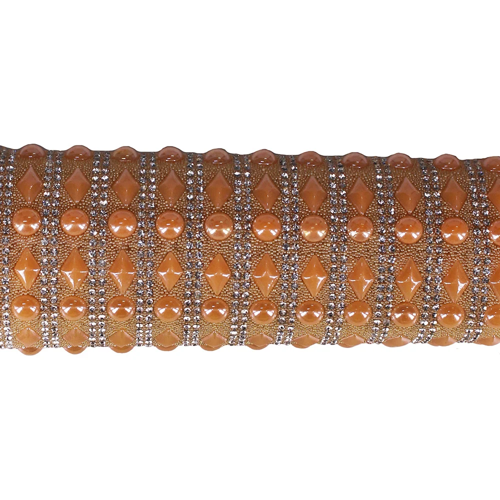 

1Sheet Orange Beading Crystal Applique Iron On Hotfix Motif Rhinestones Triming Clothes Decorative Sewing Supplies T2484