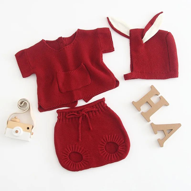 Вязаная одежда для малышей 2019 г. Весенняя новорожденных девочек комплект одежды
