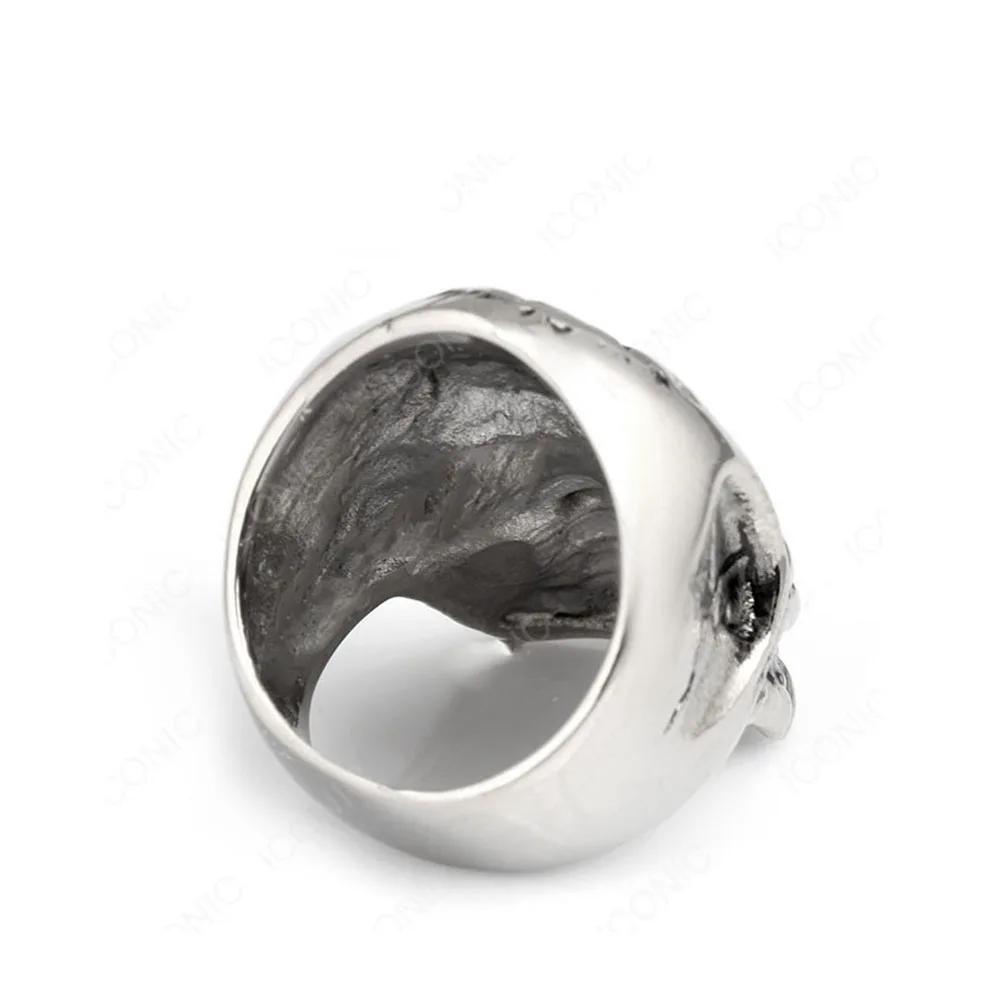 Большой Панк Череп распродажа титановое кольцо из нержавеющей стали винтажные