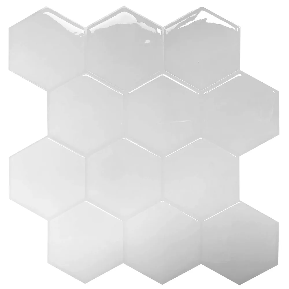 

(10 Sheets) 11.4" Gray Peel and Stick Tile for Kitchen Backsplash Self Adhesive Wall Tile Home Wall Decal 3D Sticker