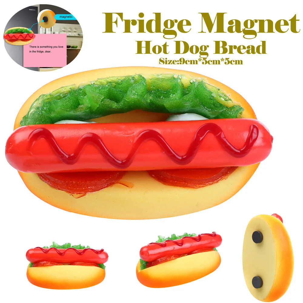 Сжимаемый Мягкий 1 шт. магнит на холодильник хот дог хлеб медленно поднимающийся