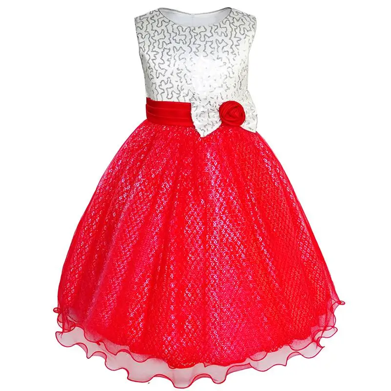 Sunny Fashion платья для девочек Цветок Девушка Платье блеск Цехин Свадьба Подружка