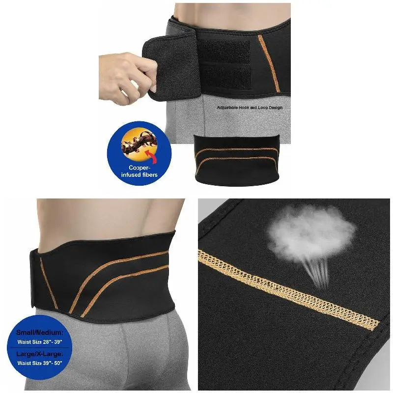 Спортивный компрессионный пояс для спины с регулируемой нижней поясничной