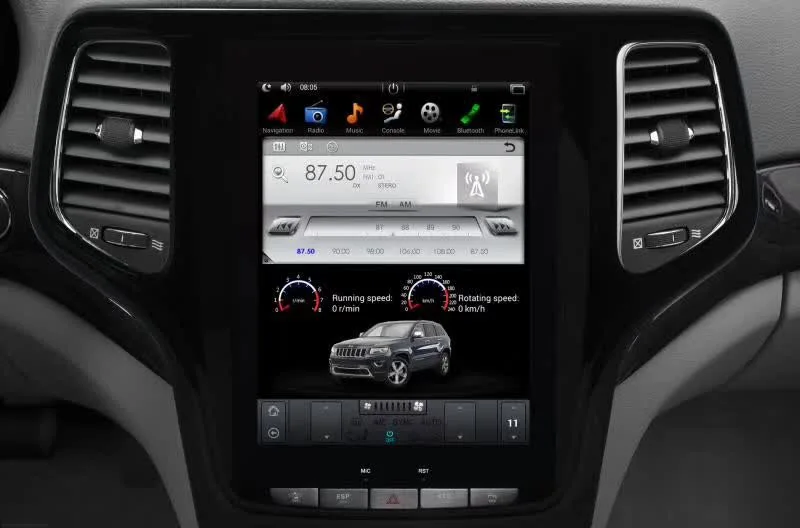 10,4 дюймов вертикальный экран Tesla стиль Android 7,1 автомобильный DVD gps плеер для Jeep Grand Cherokee 2012 2013
