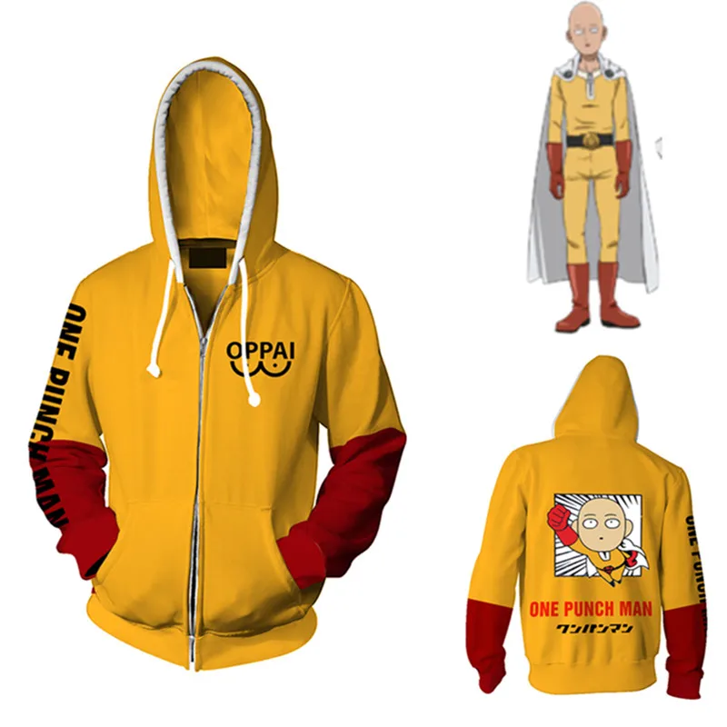 Аниме ONE PUNCH MAN кофты с капюшоном, посвященные Сайтаме костюмы для косплея 3D принт ONE PUNCH MAN толстовки Косплей человек с капюшоном Повседневная куртка