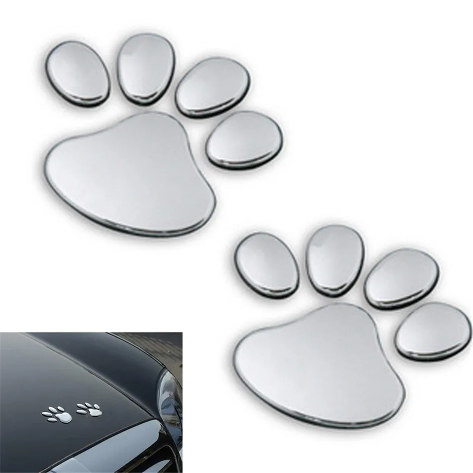 2 шт. автомобильный стикер собачья лапа 3D животное собака кошка медведь следы ПВХ