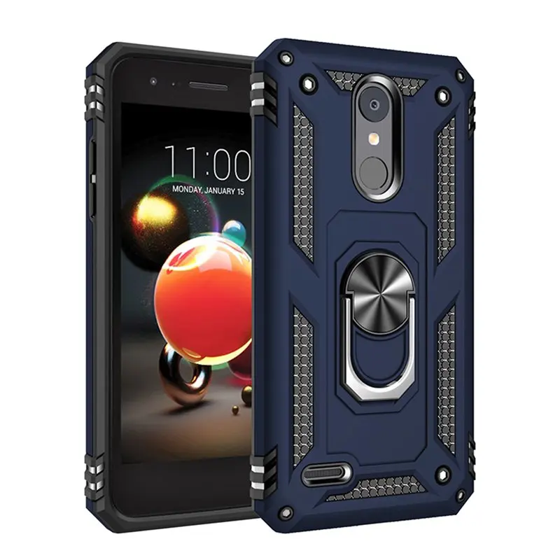 Противоударный чехол с подставкой для LG Aristo/Aristo 2/Aristo 3/Aristo 2 Plus/Tribute Empire/Tribute/Dynasty/Rebel 3/Rebel 4 LTE - Цвет: Синий