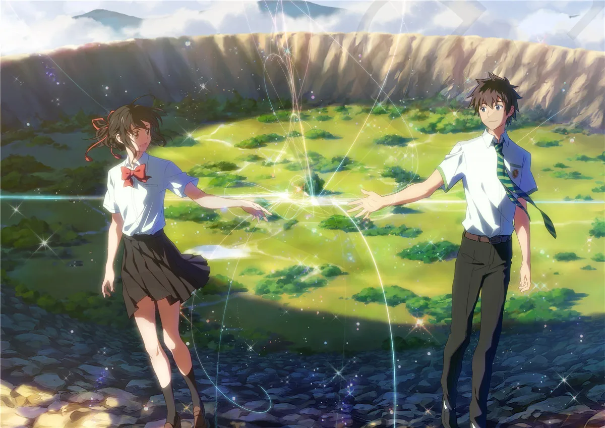 Японская мультяшная пленка плакаты Makoto Shinkai ваше имя наклейки на стену белая