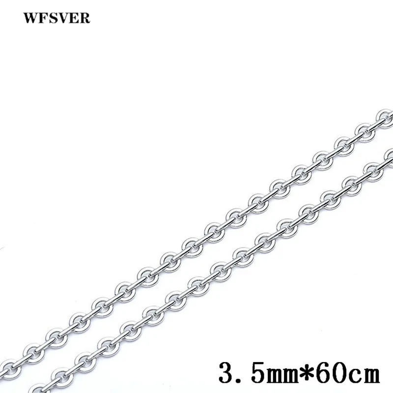 WFSVER 60 см 2 5/3 5 мм нержавеющая сталь цепочка без распорок для ожерелья Diy ювелирных
