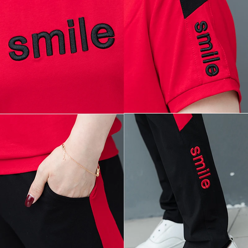 Женский брючный костюм с полосками летний комплект из двух предметов большие