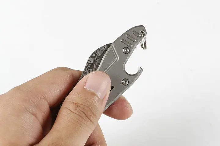 Новый стиль титановая ручка чистый ручной дамасский нож узор стальной складной