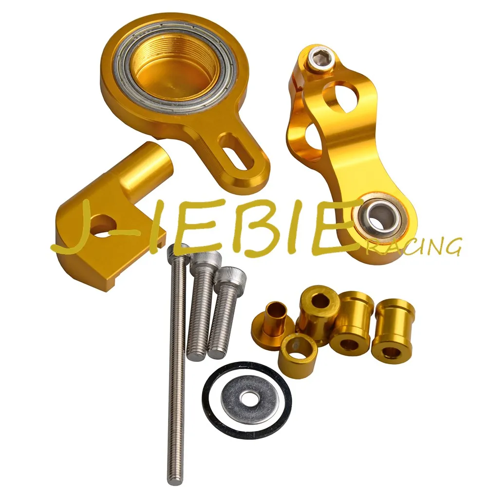 Демпфер руля с ЧПУ Стабилизатор и золотой кронштейн для крепления Yamaha YZF R1 1999-2005