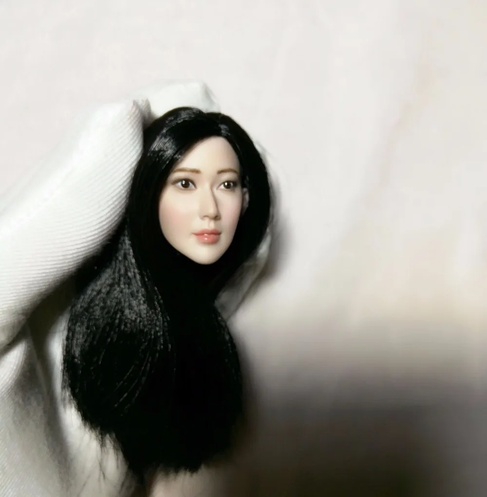 

Custom Girl Head 1/6 Scale Female Head Carved Crystal Liu Head Sculpt Movie Actress Female Head Toy for 12'' Action Figure Body