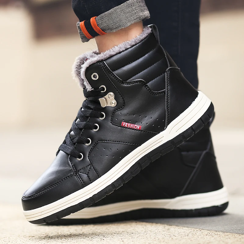 2018 водонепроницаемые мужские зимние ботинки из натуральной кожи для мужчин и