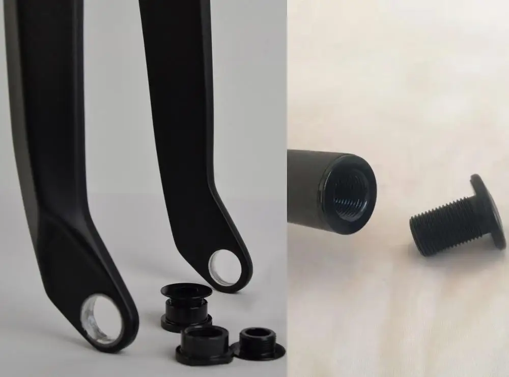Adapter and screw Карбоновая вилка bmx 20 24 дюймовая Велосипедная вилка 20 мм через ось 1-1/8 bmx гоночная вилка FK-B002 - Цвет: Adapter and screw