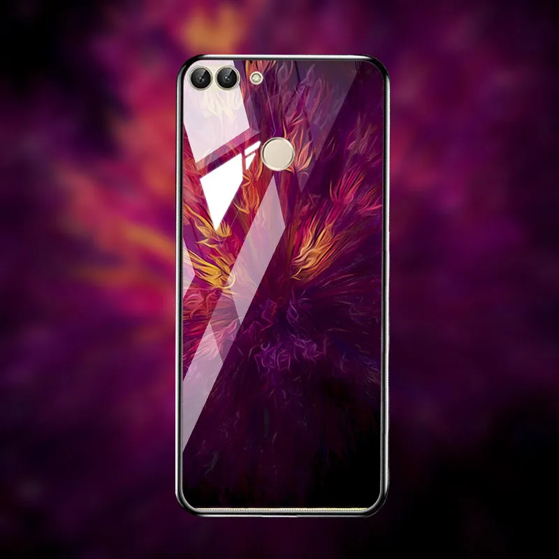 M014 Чехол из закаленного стекла для huawei P Smart чехол s Stars Space силиконовый защитный чехол на заднюю панель для huawei Honor 8x10 9 Lite чехол s - Цвет: M014