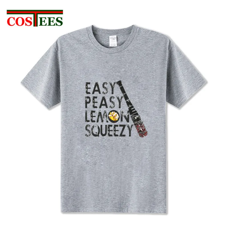 Vintage Negan Lucille Tees Easy peasy lemon squeezy T shirts men TV Show Retro tshirt Funny The walking dead Men's T-shirt | Мужская