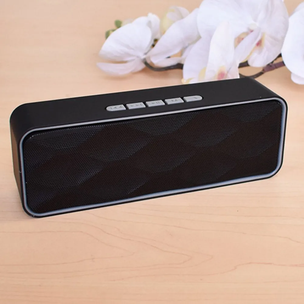 Gray S211 портативный открытый Bluetooth динамик Hd стерео Колонка для басов Беспроводная резонирующая коробка Tf карта U диск MP3-плеер громкоговоритель с микрофоном - Color: Gray