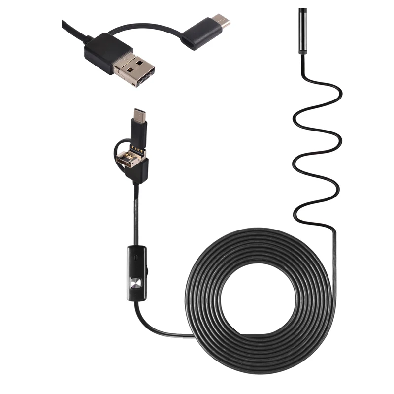 

Водонепроницаемая камера-эндоскоп 3 в 1, USB Type-C, 7 мм