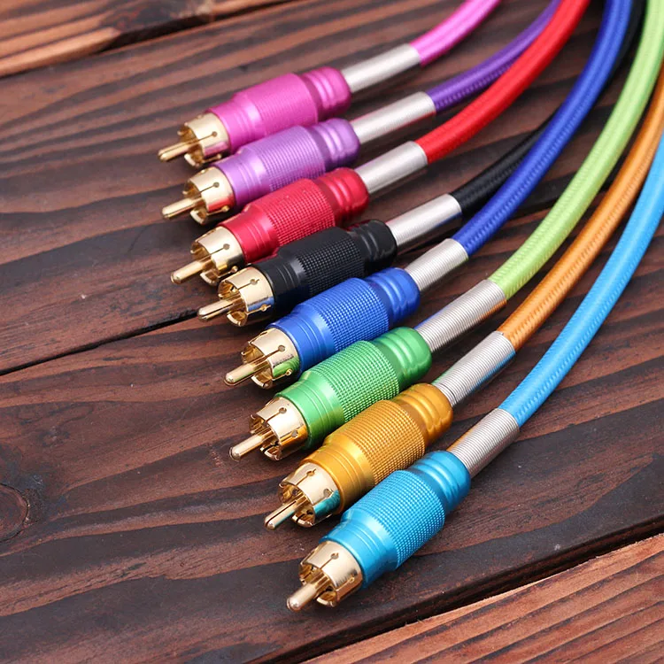 Горячий 7 цветов RCA Интерфейс Кабельный Шнур с зажимом рычажный переключатель линия для конвертации комплект питания